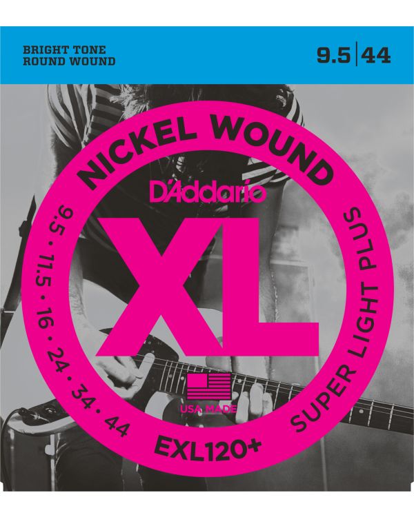 DAddario EXL120+ Wound Guitar Strings, Super Light Plus, 9.5-44