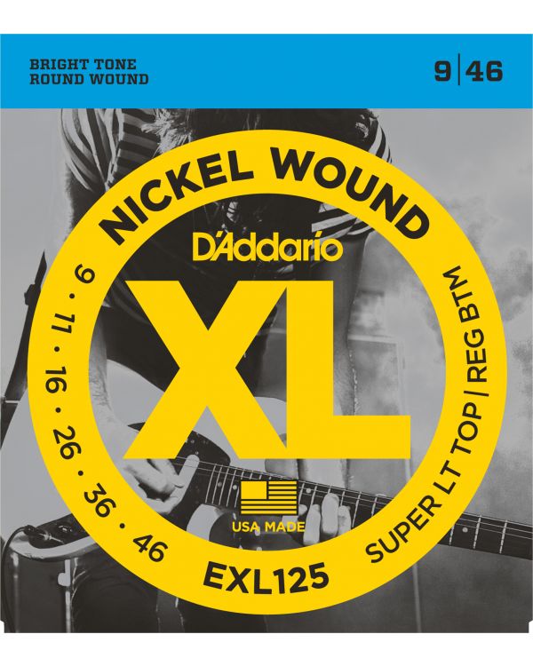 DAddario EXL125 Guitar Strings, Super Light Top/ Regular Bottom, 9-46