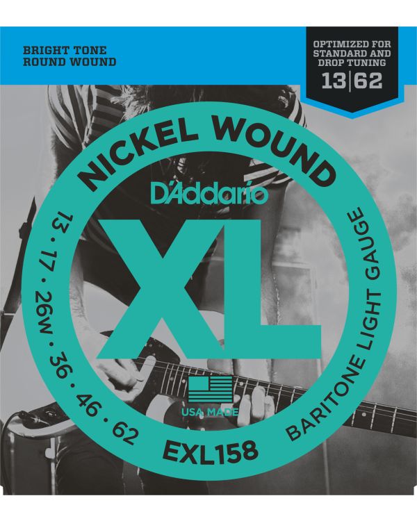 DAddario EXL158 Nickel Wound Electric Guitar Strings Baritone Light 13-62