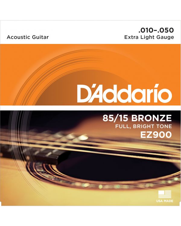 DAddario EZ900 85/15 Bronze Guitar Strings, Extra Light, 10-50