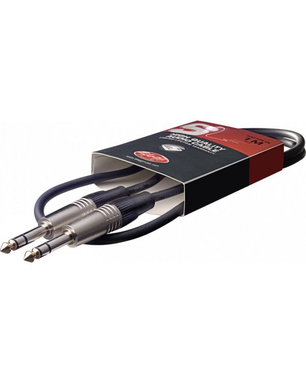 Stagg 1m Stereo 6.3mm Jack to Jack Cable