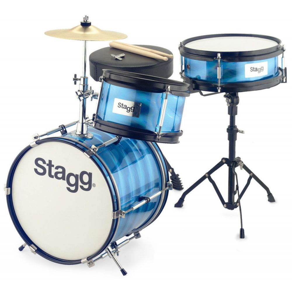 Stagg 3-Piece 12" Junior Drum Set w/Hardware in Blue | PMT Online