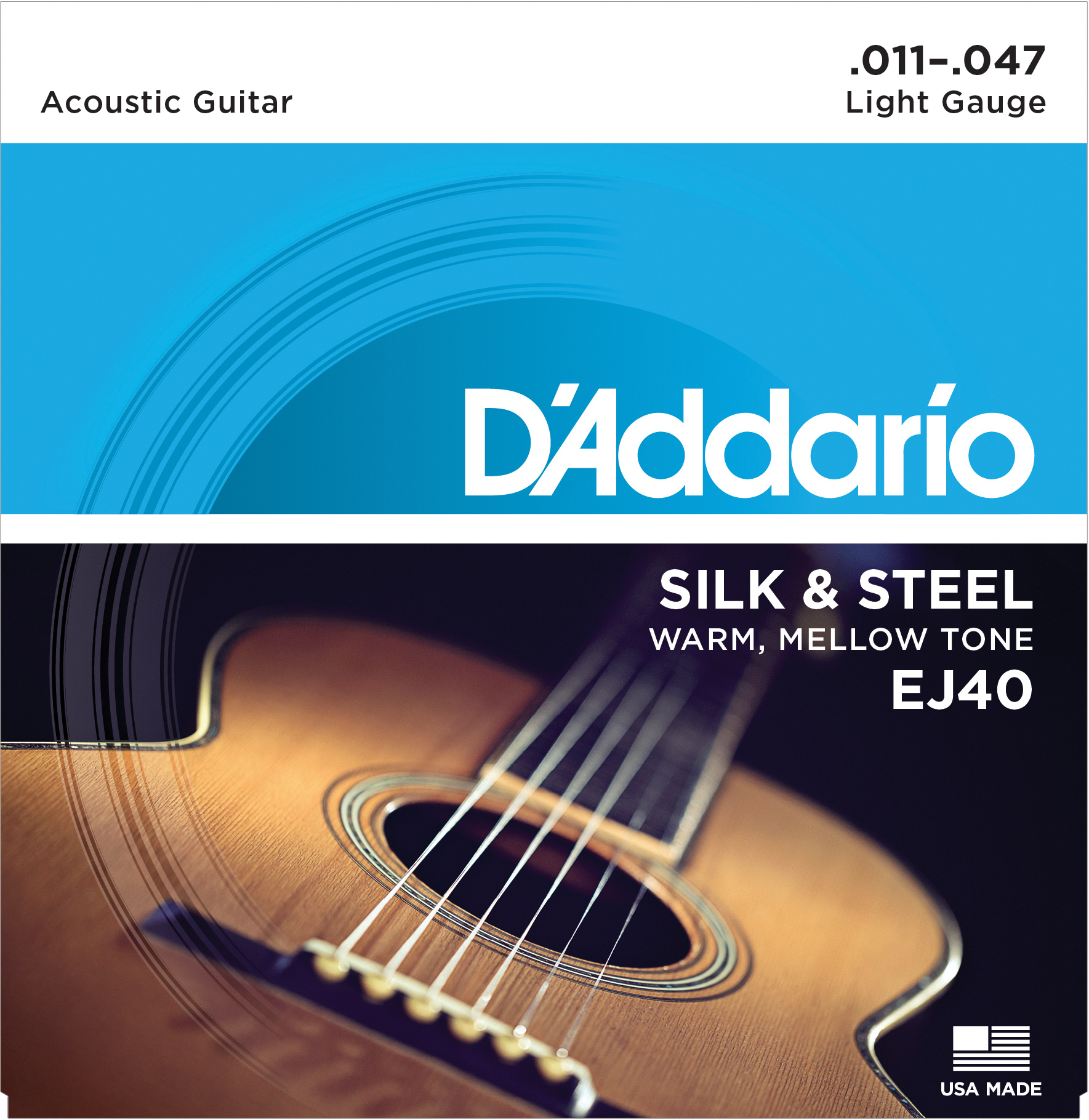 An image of D'Addario EJ40 Silk & Steel Folk Guitar Strings,11-47 | PMT Online