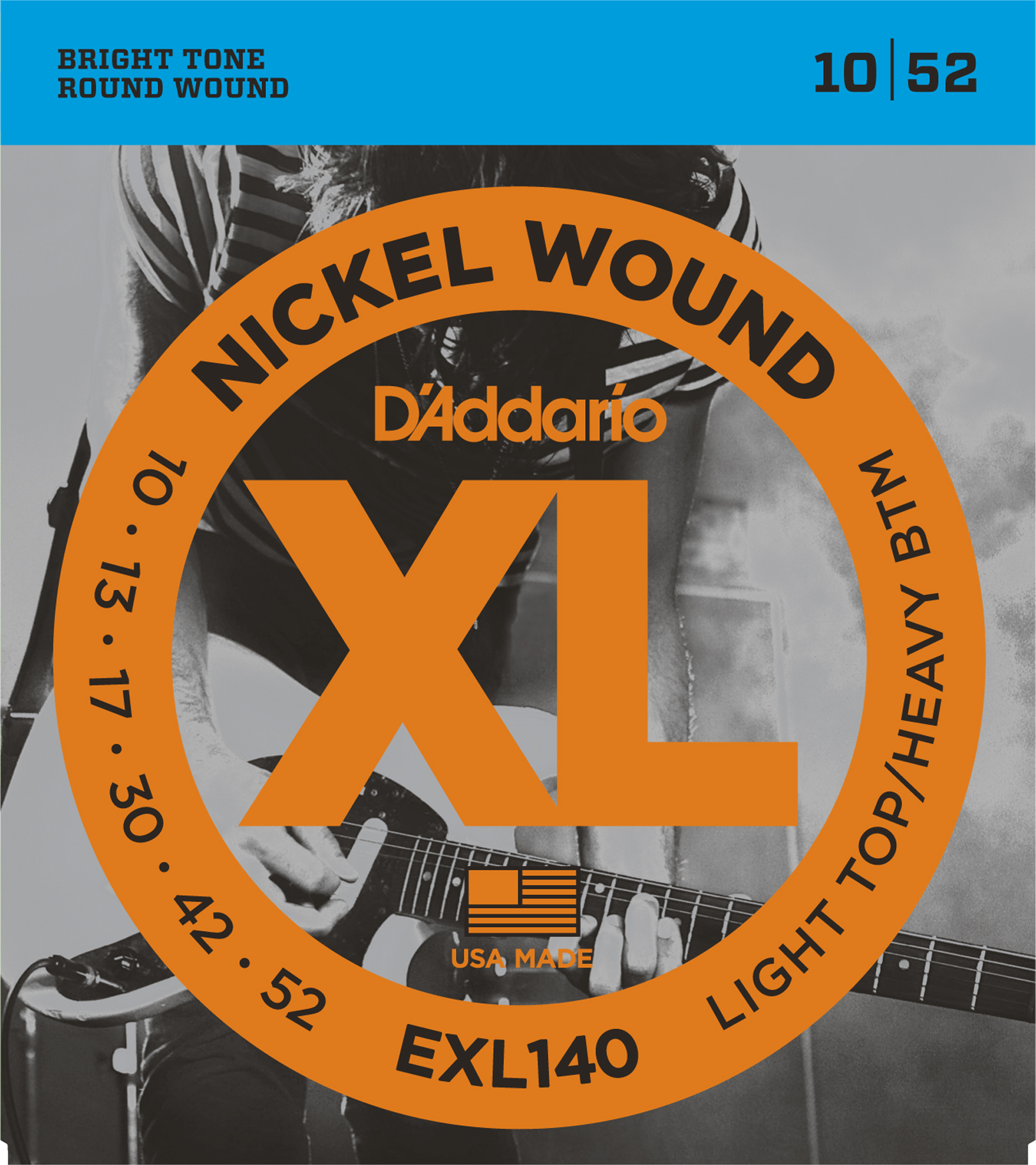 An image of DAddario EXL140 XL Nickel Wound Guitar Strings Light Top/Heavy Bottom