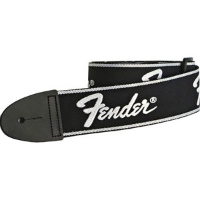 An image of Fender Running Logo Strap, Black - Gift for a Guitarist | PMT Online