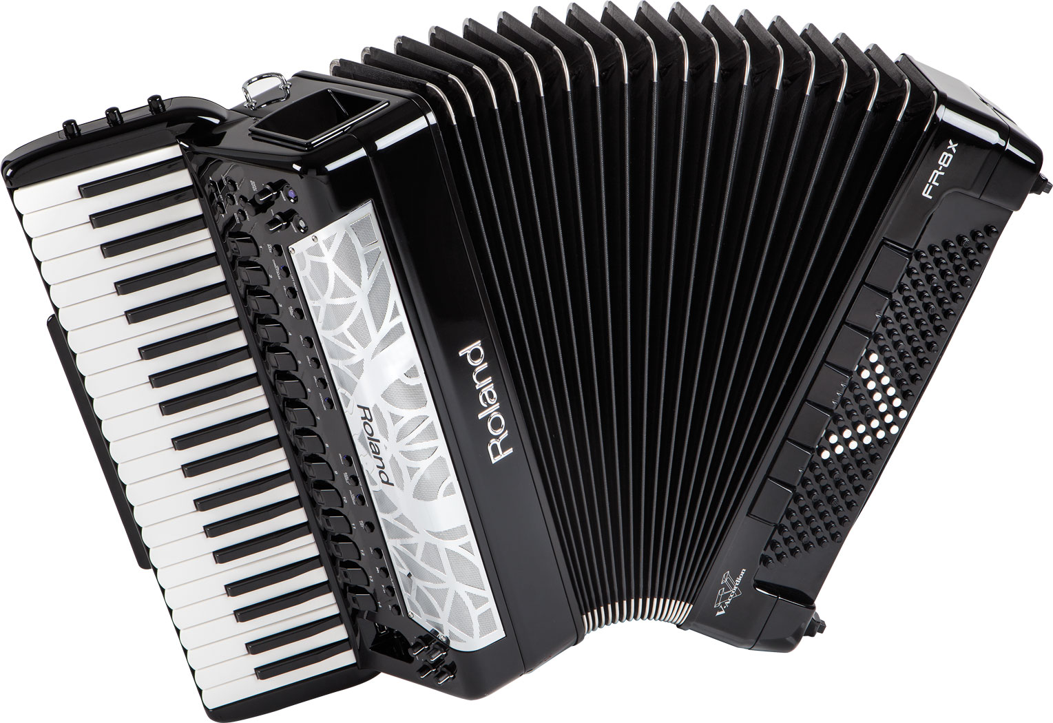An image of Roland FR-8X V-Accordion Piano Type in Black | PMT Online