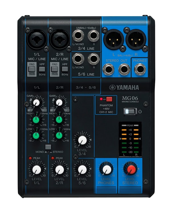An image of Yamaha MG06 Mixing Desk | PMT Online