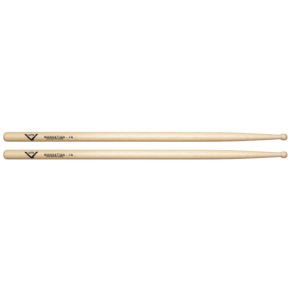 An image of Vater 7A Wood Tip Manhattan Hickory Drum Sticks | PMT Online